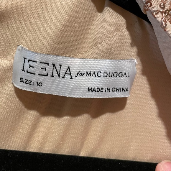 NWOT Mac Duggal Sequins Gown Dress Rose Gold Color Size 10 - Picture 8 of 11